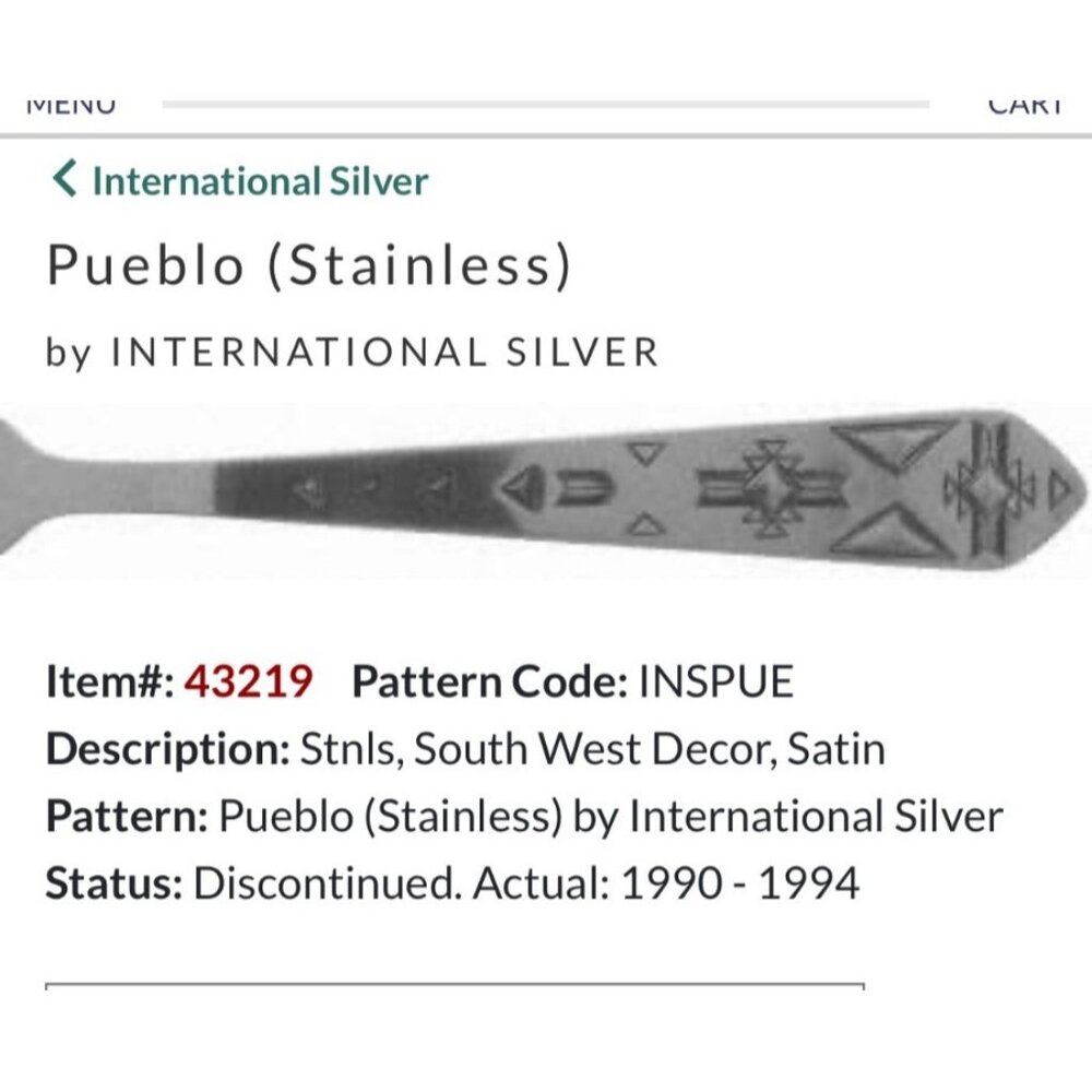 International Silver Pueblo Stainless 2 Salad Forks Set 1990-1994 Discontinued